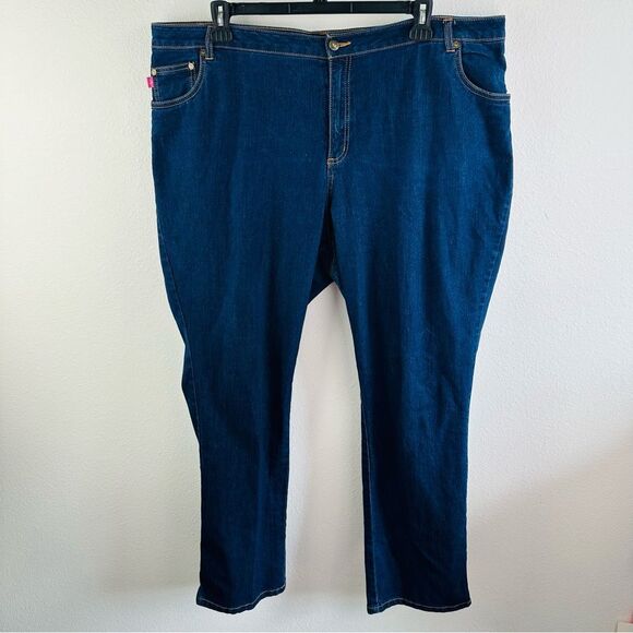 Woman Within Dark Wash Denim Jeans Size 24W Tall - Picture 1 of 3